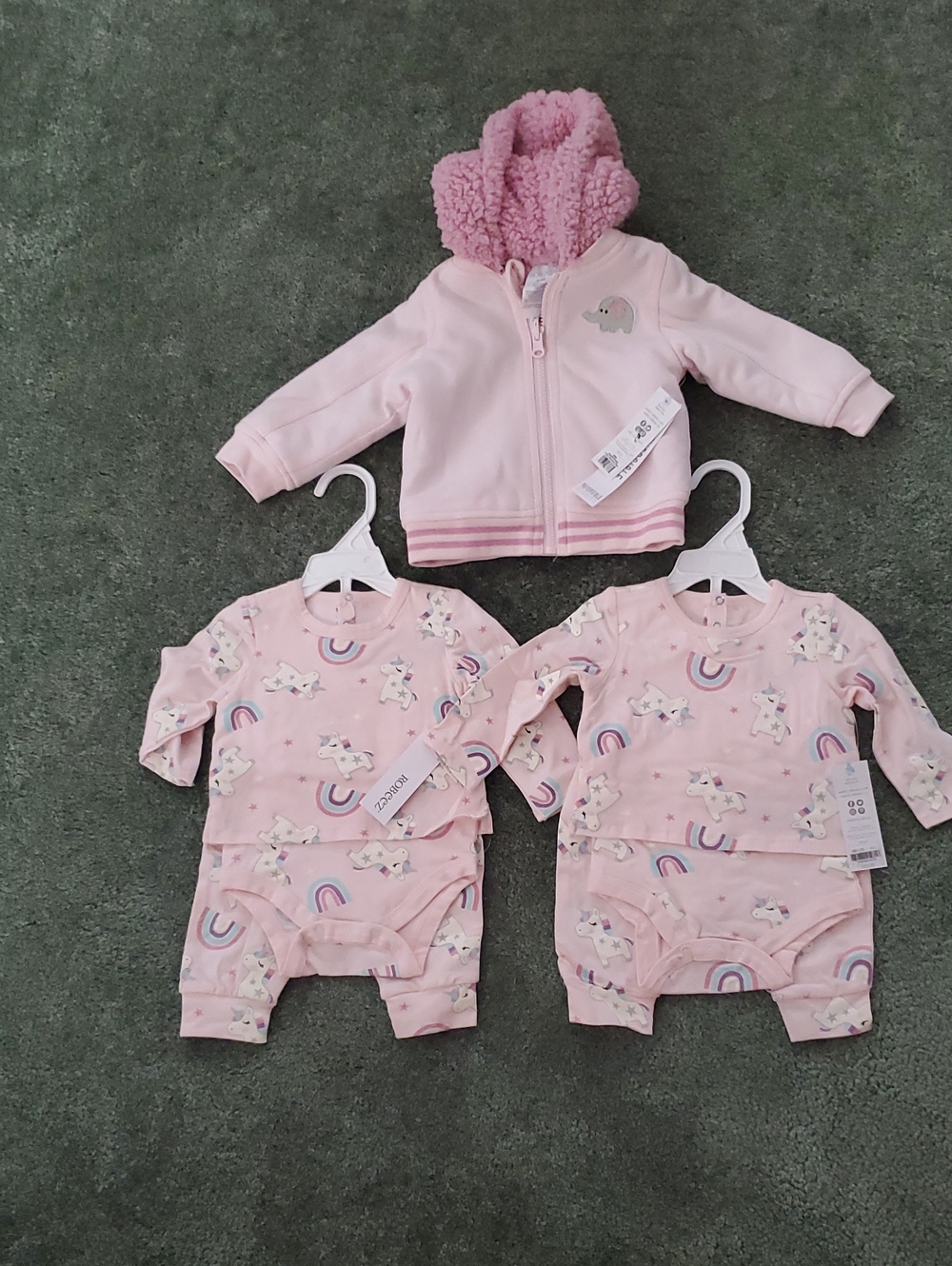 Robeez Baby Lot 2 Three Piece Outfits 0/3 Months And 6/9 Months Jacket New.